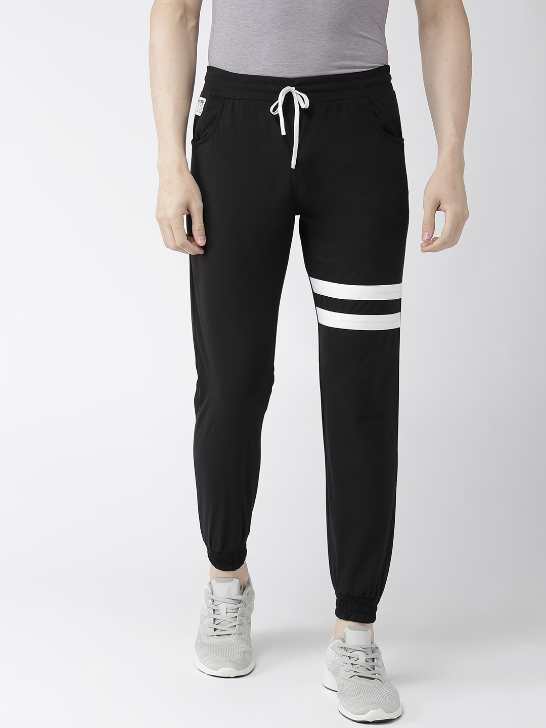 black joggers slim