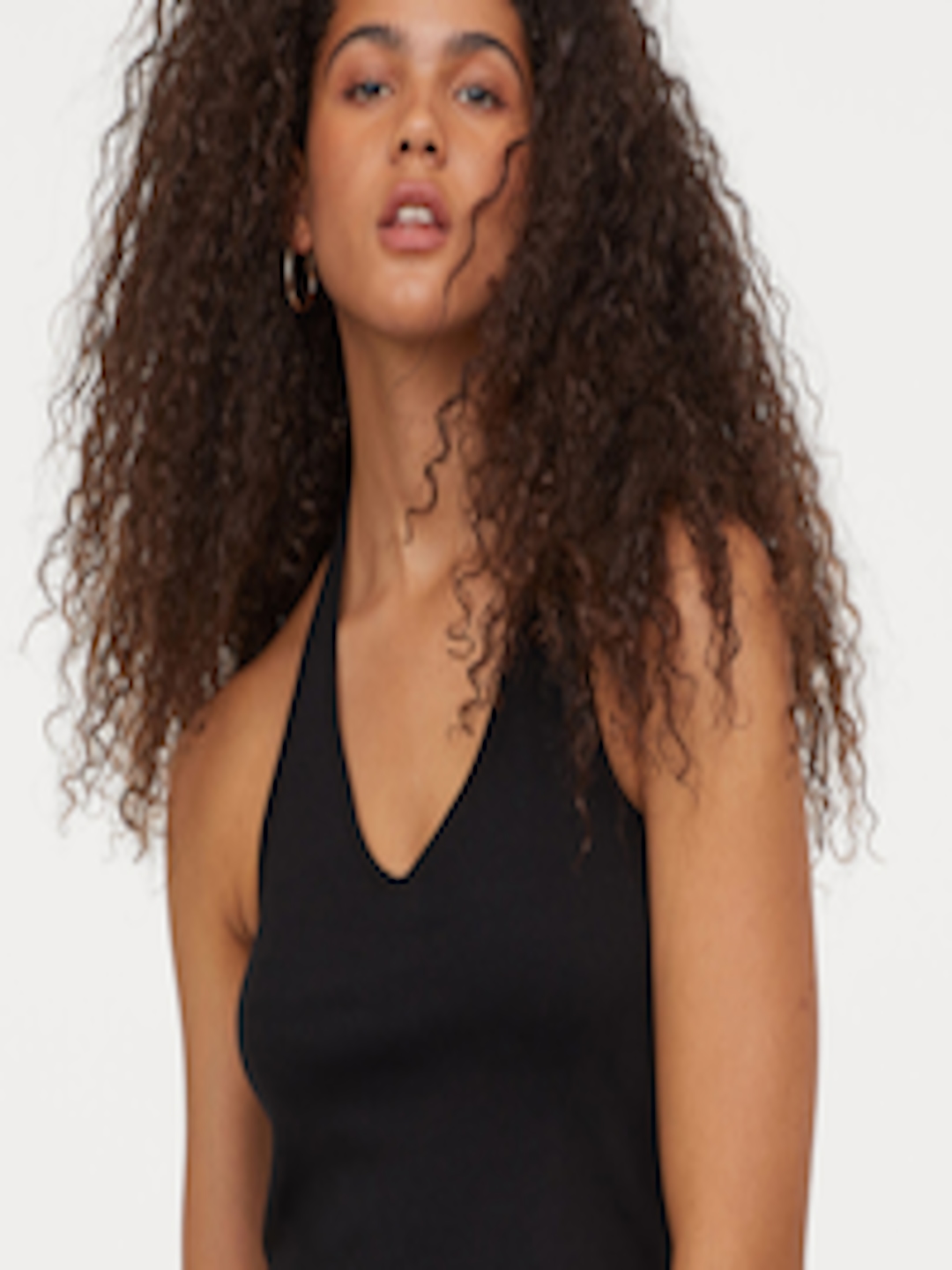 Buy H&M Women Black Solid Halterneck Top - Tops for Women 10364077 | Myntra