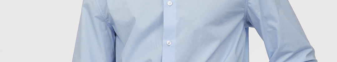 Buy H&M Men Blue Premium Cotton Shirt - Shirts for Men 10364391 | Myntra