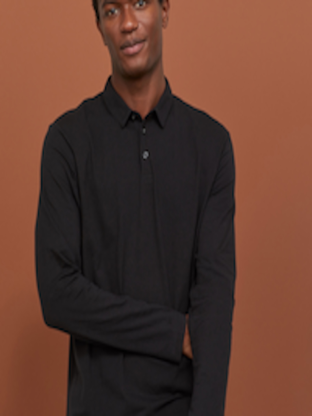 Buy H&M Men Black Polo T Sustainable Shirt Slim Fit - Tshirts for Men ...