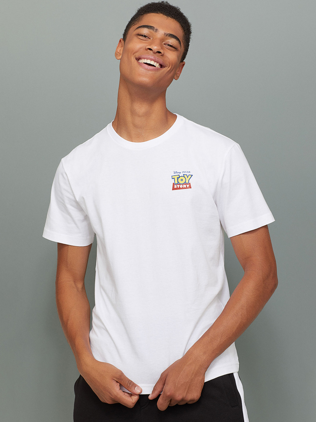 Buy H&M Men White T Shirt With A Motif Lounge Tshirts for Men