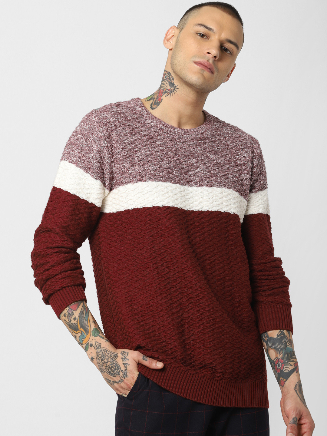 Jack and jones burgundy hoodie clearance