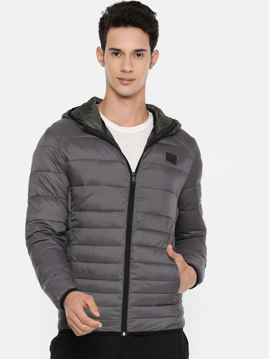 jack and jones mens moulder wool coat light grey melange