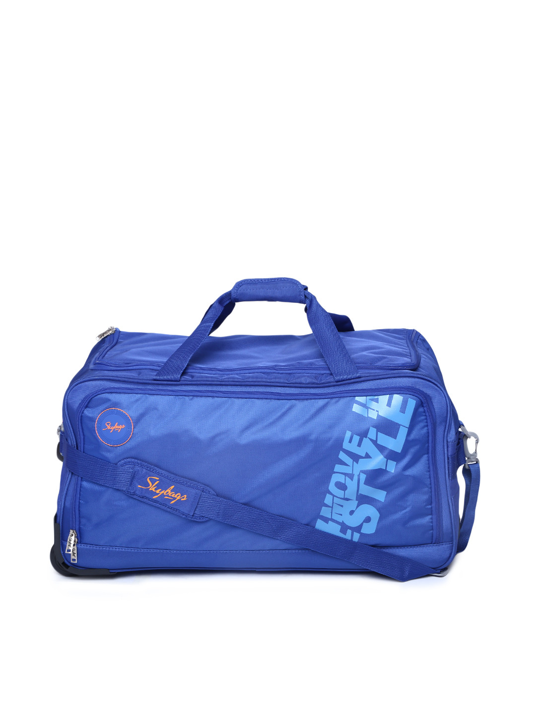 Buy Skybags Unisex Blue Solid Trolley Duffle Bag Duffel Bag for
