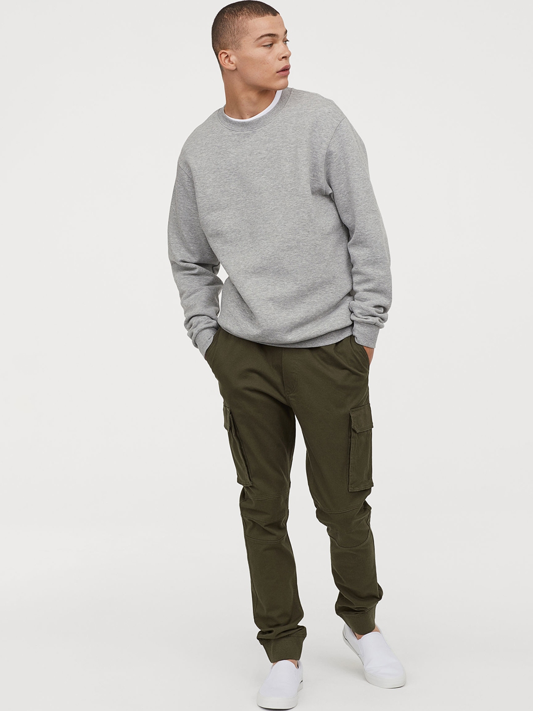 cotton cargo joggers h&m