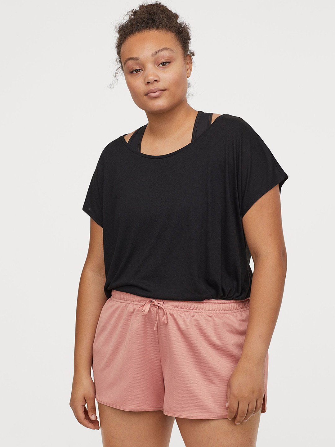 Buy H&M Women Pink Solid H&M+ Sports Sustainable Shorts Shorts for Women 10374043 Myntra