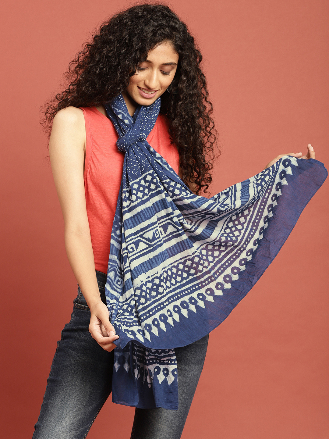 Buy Taavi Women Indigo Hand Block Printed Sustainable Pure Cotton
