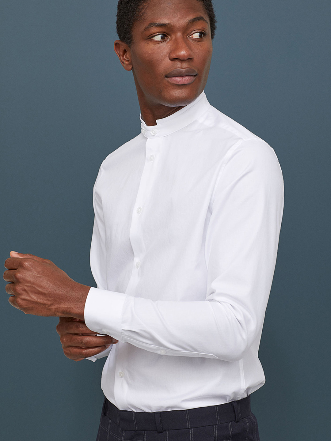 Buy H&M Men White Solid Grandad Shirt Regular Fit Shirts for Men