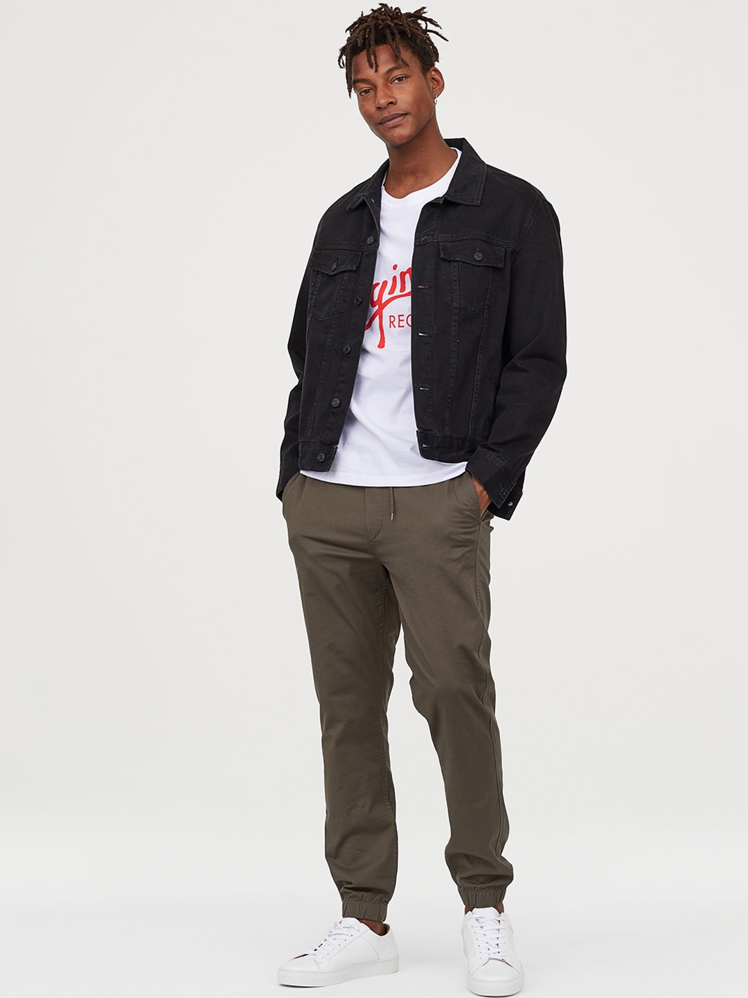 h&m twill joggers