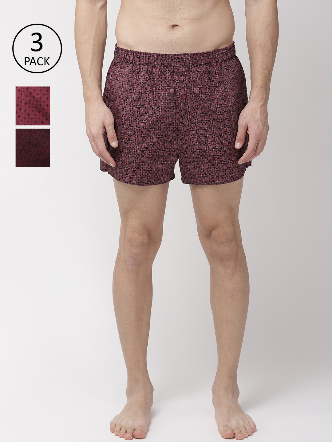 Buy Marks & Spencer Men Set Of 3 Printed Pure Cotton Boxers T143770