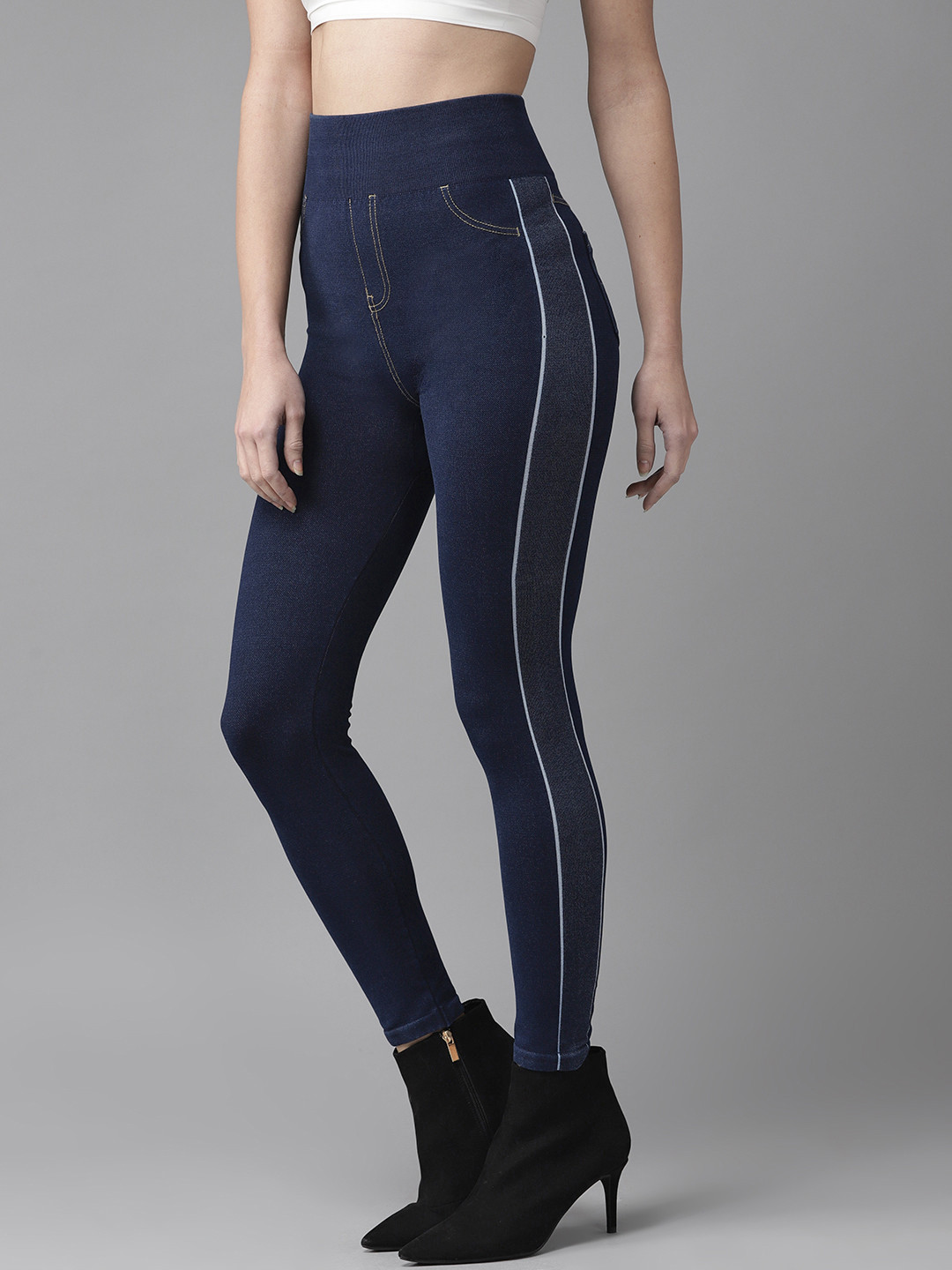 Navy Solid Jeggings main image 0