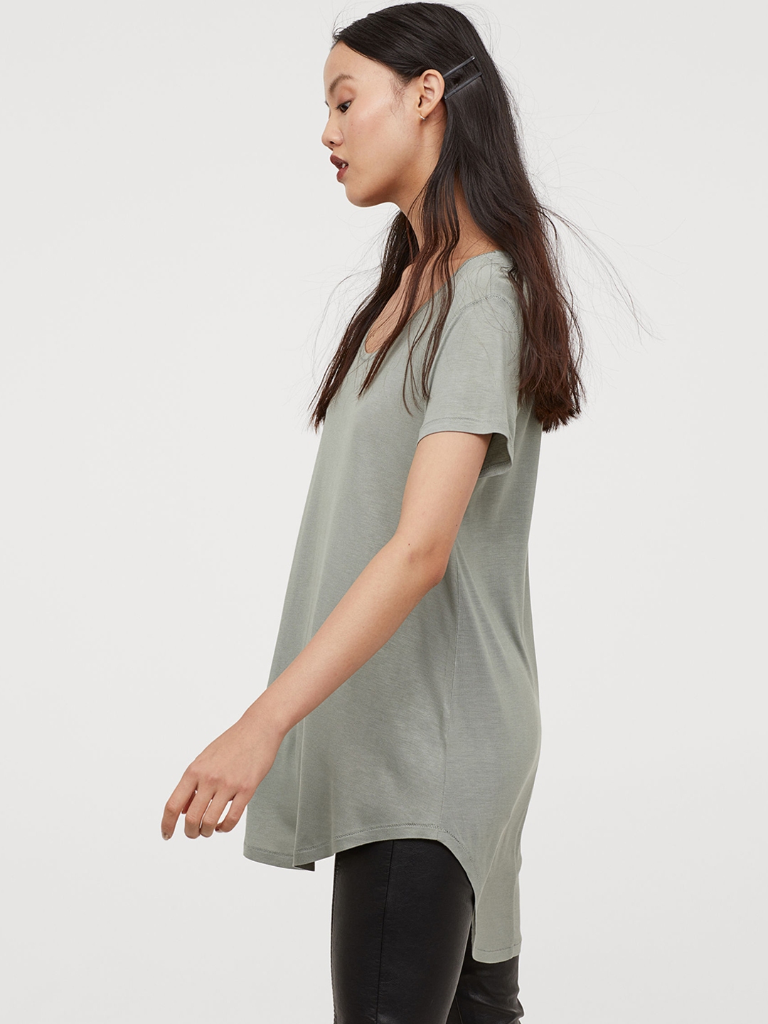 Buy H&M Women Green Solid Jersey Top - Tops for Women 10378827 | Myntra