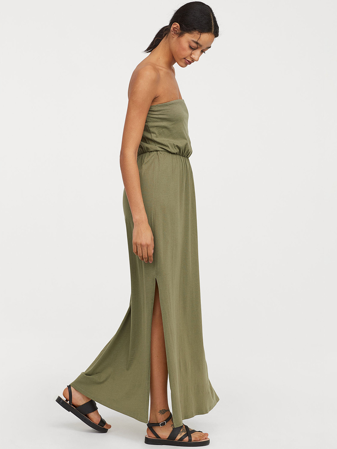 Buy H&M Women Green Solid Maxi Dress Dresses for Women 10379133 Myntra