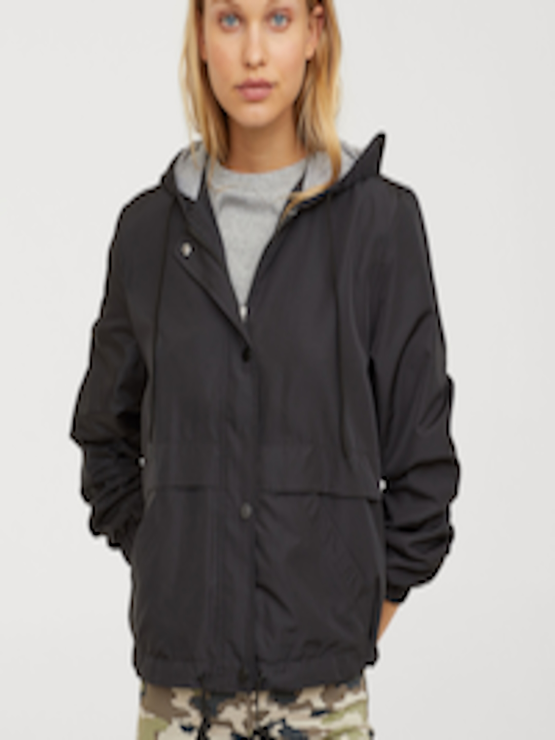 Buy H&M Women Black Solid Hooded Jacket - Jackets for Women 10381947 ...