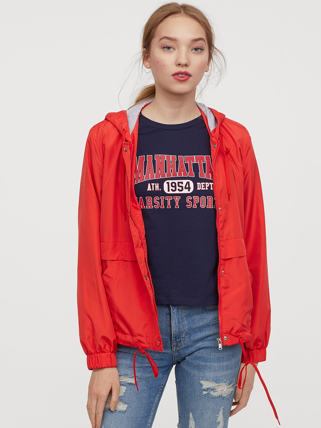 h&m red white and blue jacket