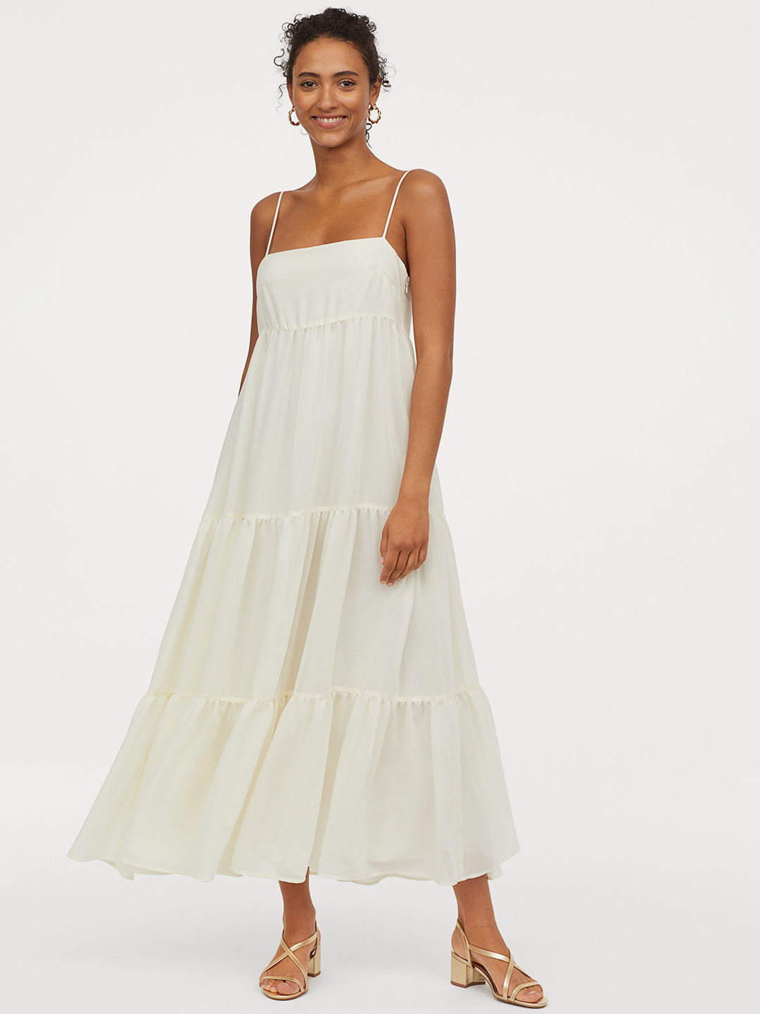 Buy H&M Women White Solid Lyocell Blend Dress Dresses for Women