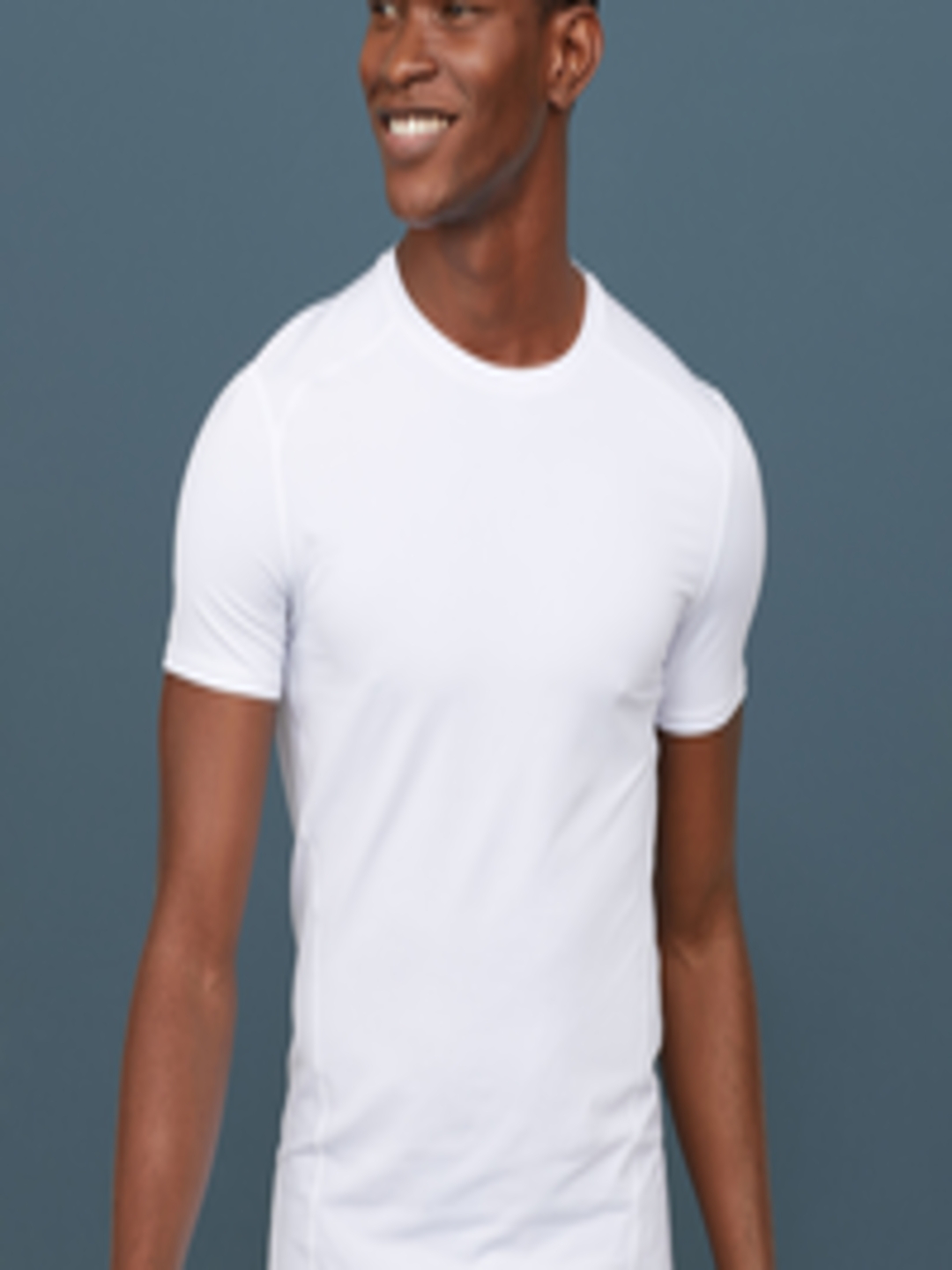 Buy H&M Men White Solid Short Sleeved Sports T Shirt - Lounge Tshirts ...