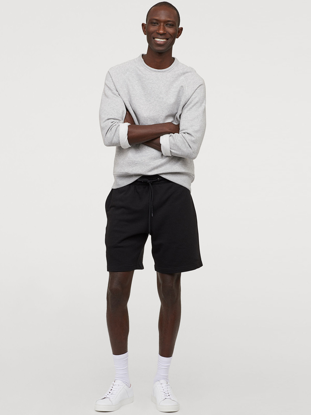 Buy H&M Men Black Solid Sweatshirt Shorts Shorts for Men 10385009