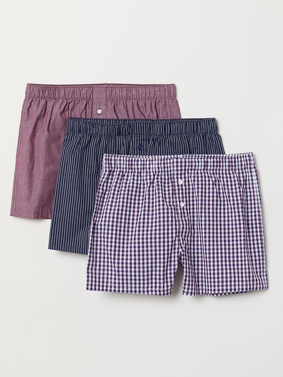 Buy H&M Men 3 Pack Woven Boxer Shorts 0662369014 Boxers for Men