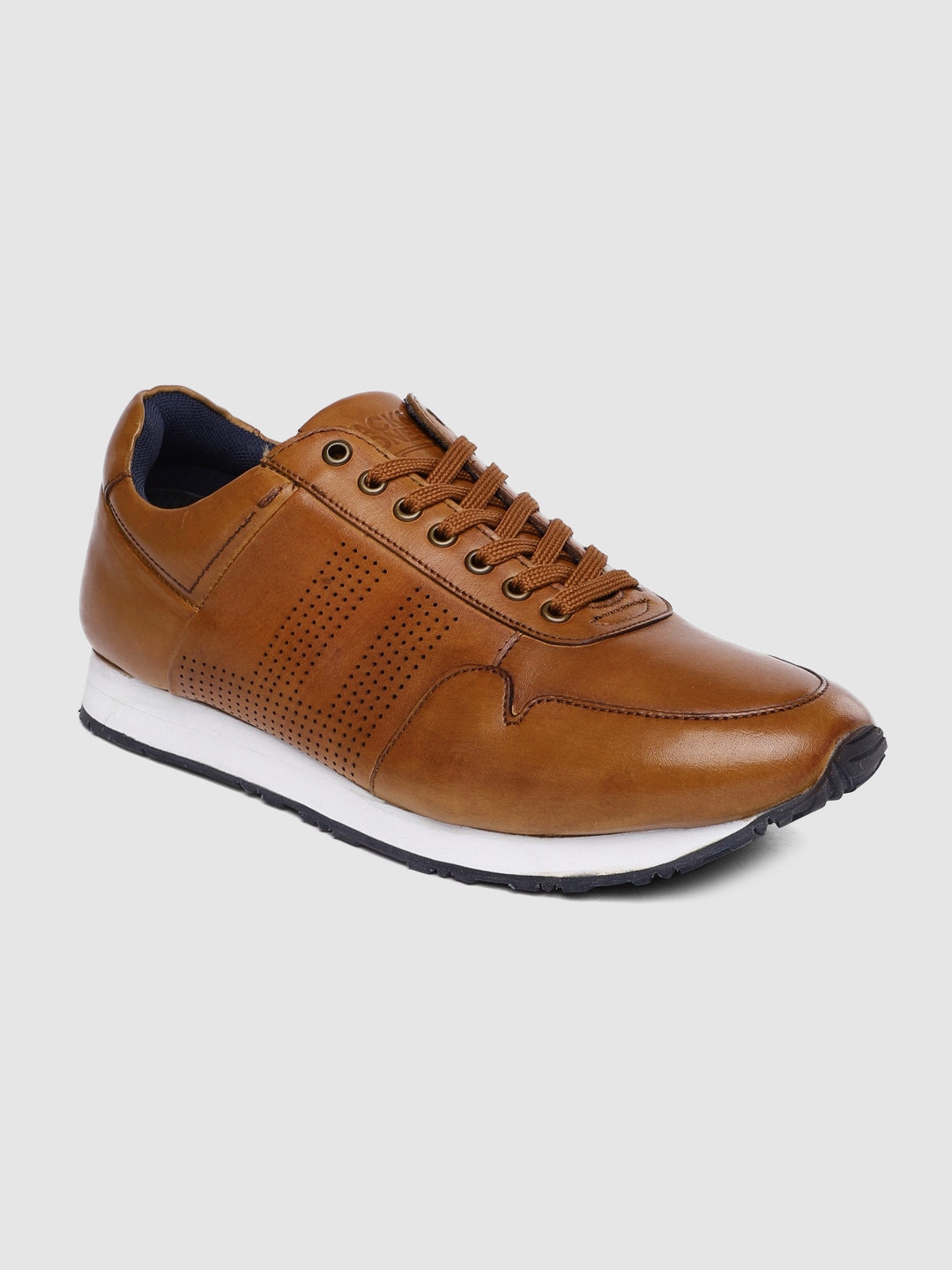 Buy Jack & Jones Men Brown Leather Sneakers - Casual Shoes for Men ...