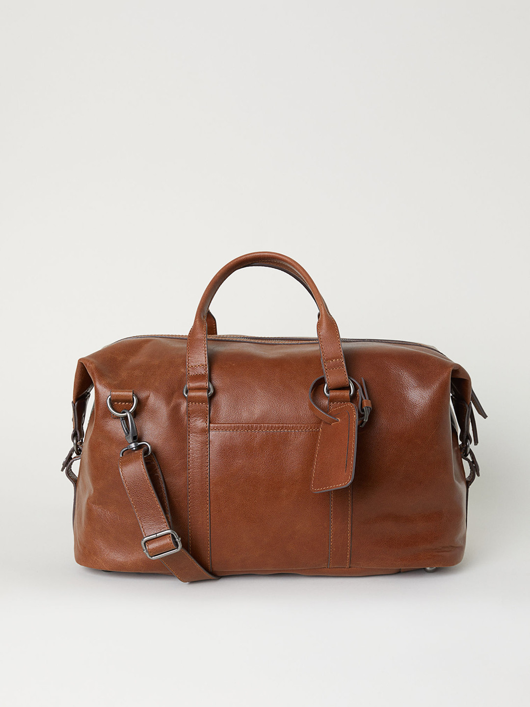 Buy H&M Men Brown Leather Weekend Bag Duffel Bag for Men 10390239