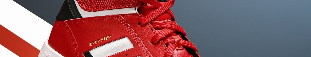 Buy ADIDAS Originals Men Red Solid Drop Step Mid Top Sneakers - Casual ...