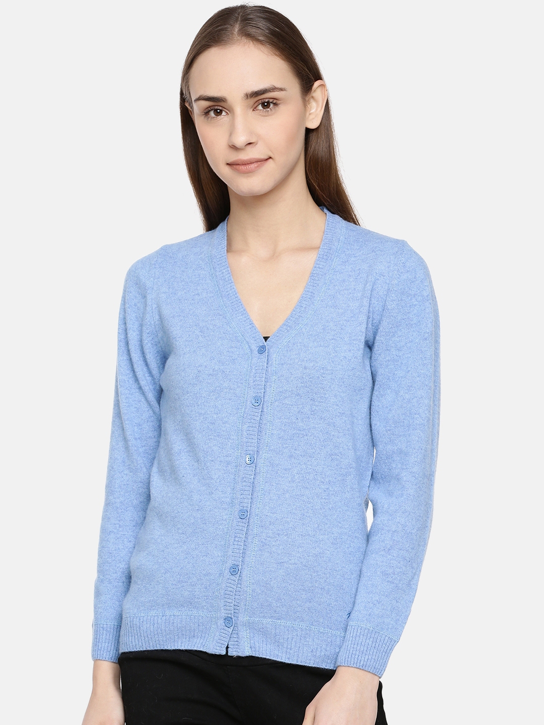 Buy Monte Carlo Women Blue Solid Cardigan Sweater - Sweaters for Women ...