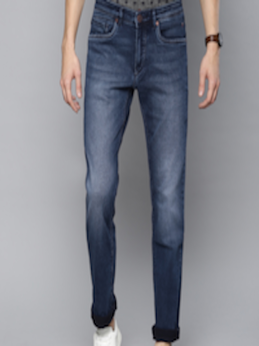 Buy Louis Philippe Jeans Men Blue Matt Slim Fit Low Rise Clean Look Stretchable Jeans - Jeans ...