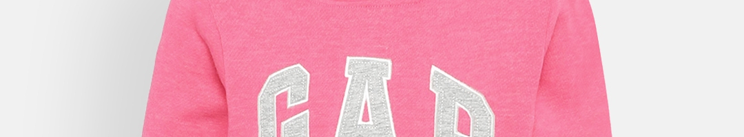 Buy GAP Girl's Pink Graphic Hooded Sweatshirt - Sweatshirts for Girls ...