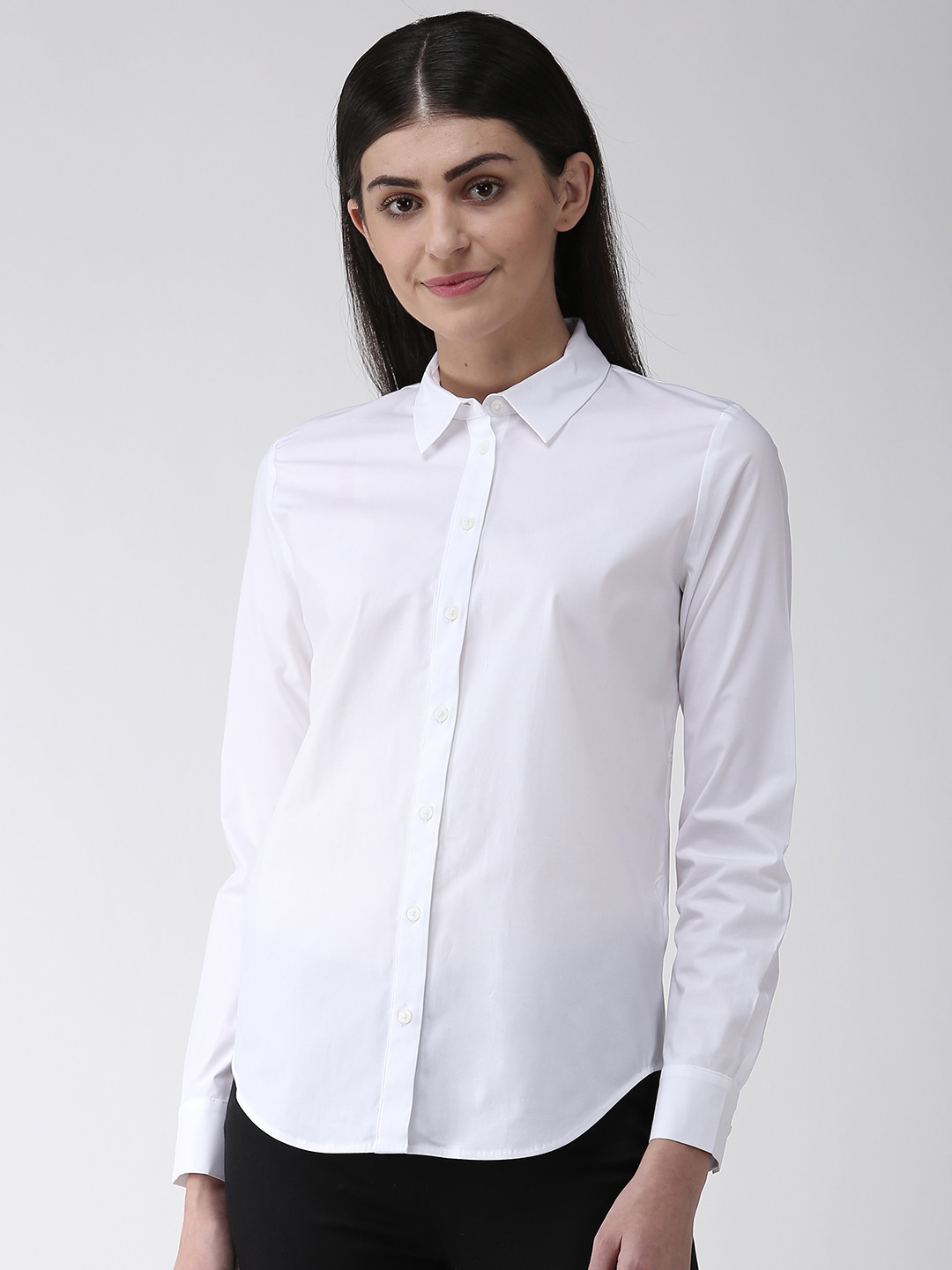 Buy Marks & Spencer Women White Regular Fit Solid Formal Shirt Shirts