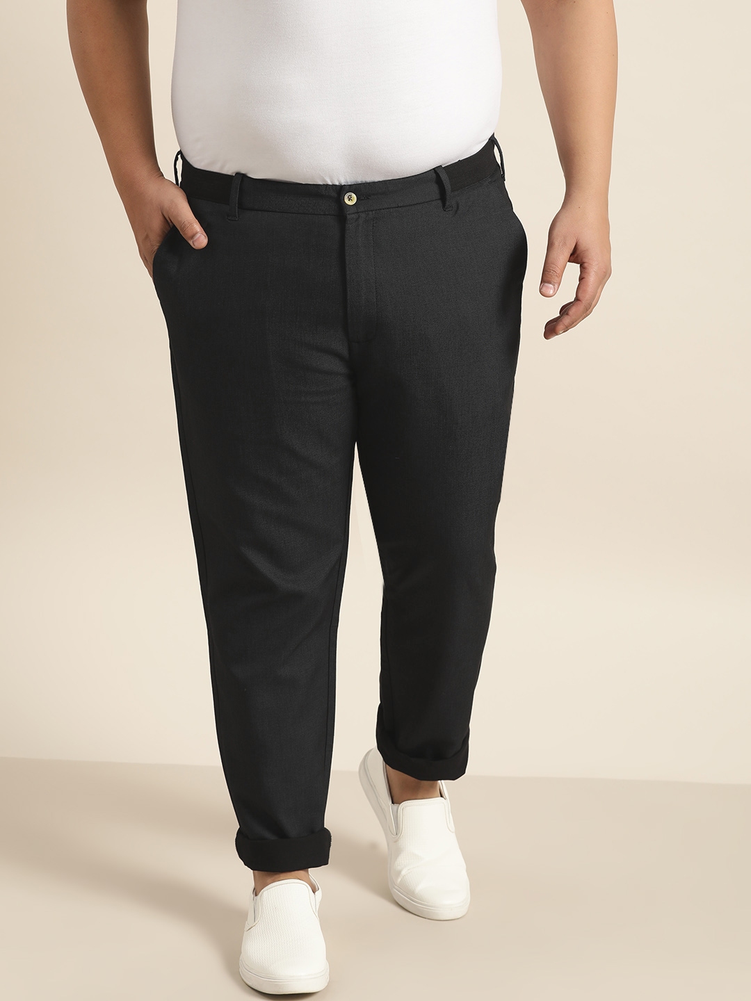black casual trousers mens