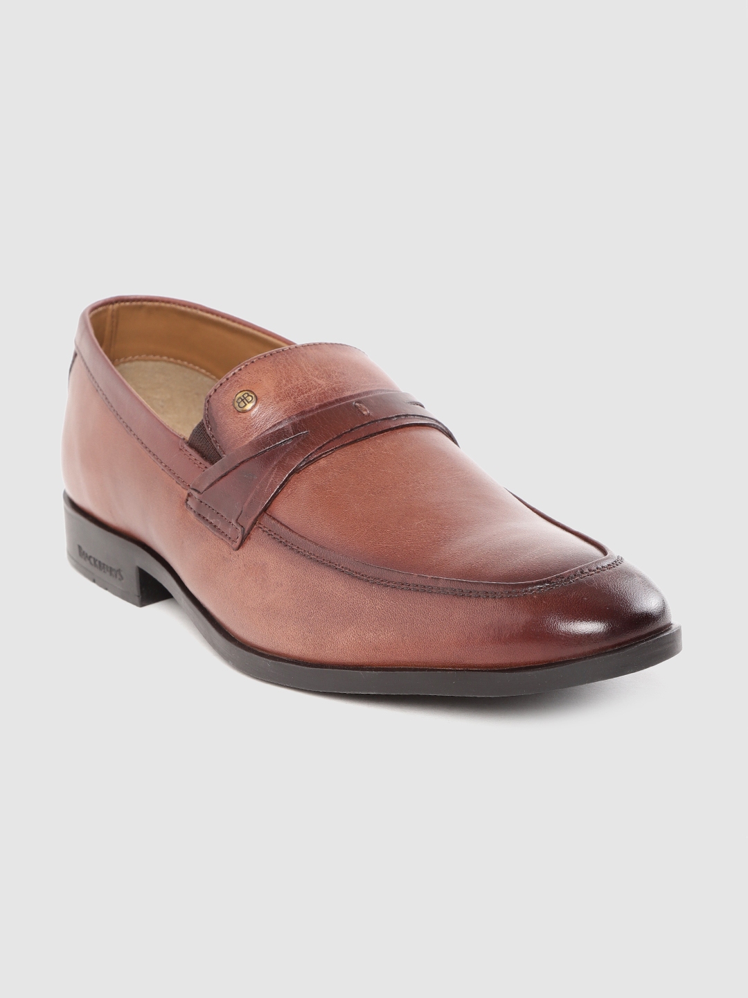 brown formal slip on shoes