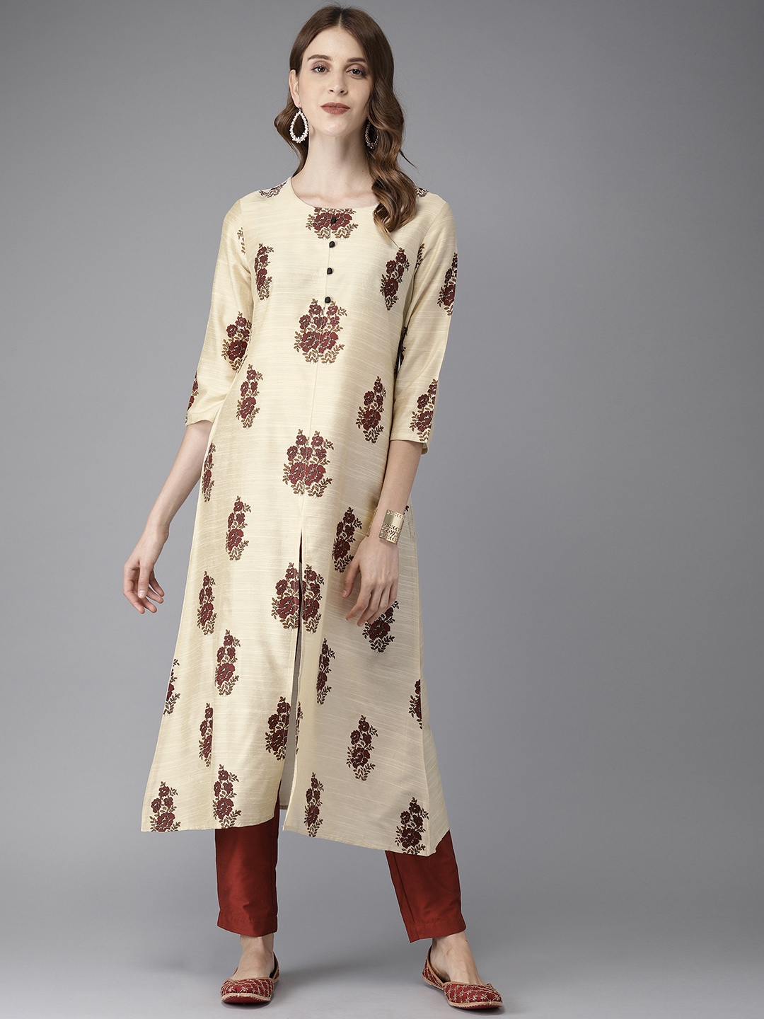 anouk maroon kurta set