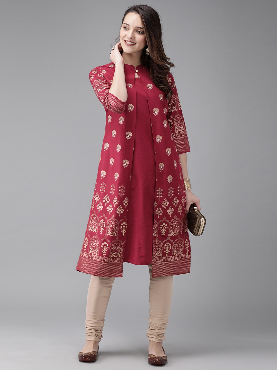 anouk maroon kurta set