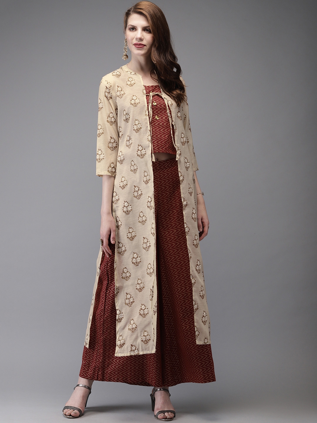 anouk maroon kurta set