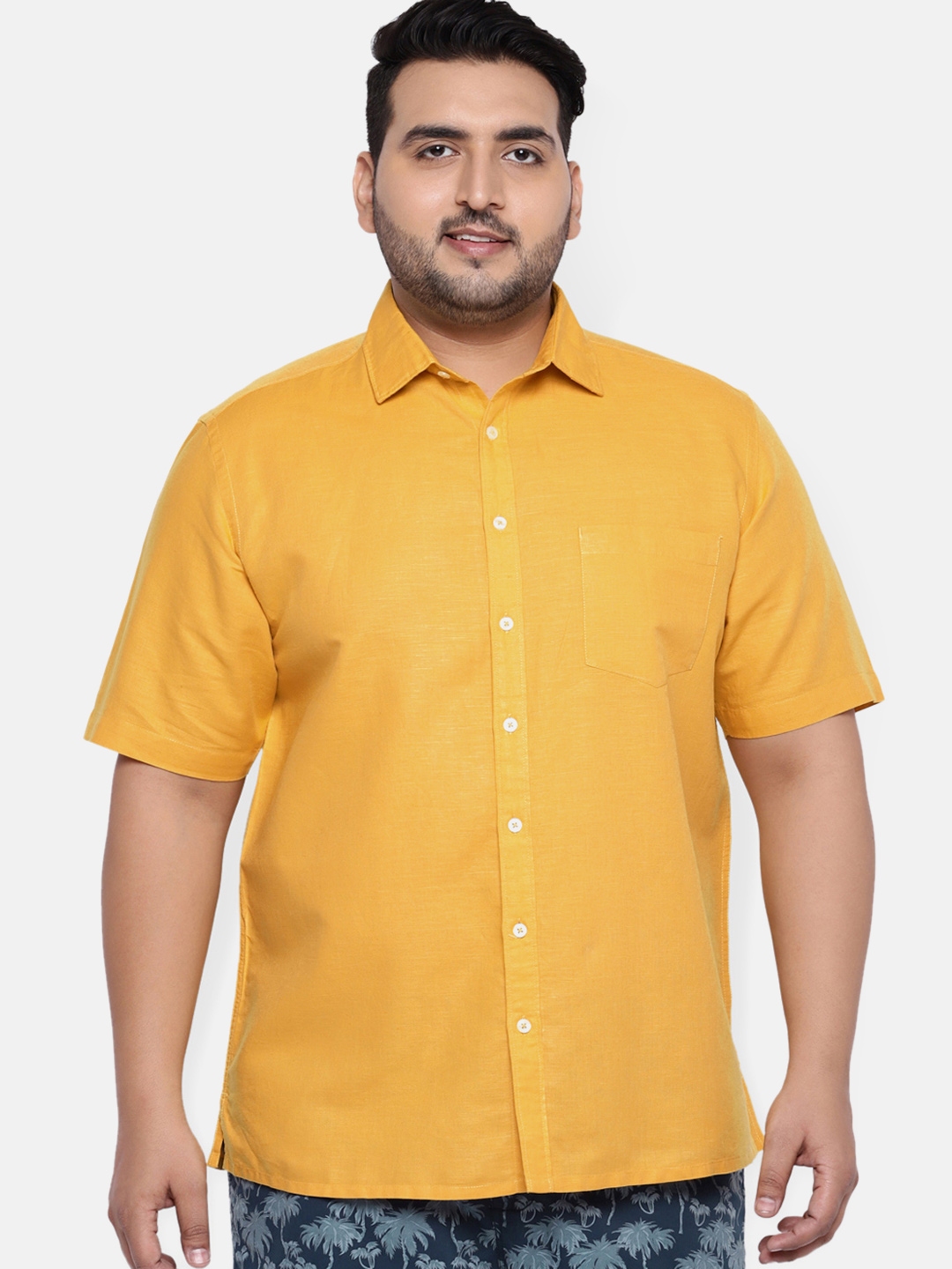 mustard yellow button up shirt men's