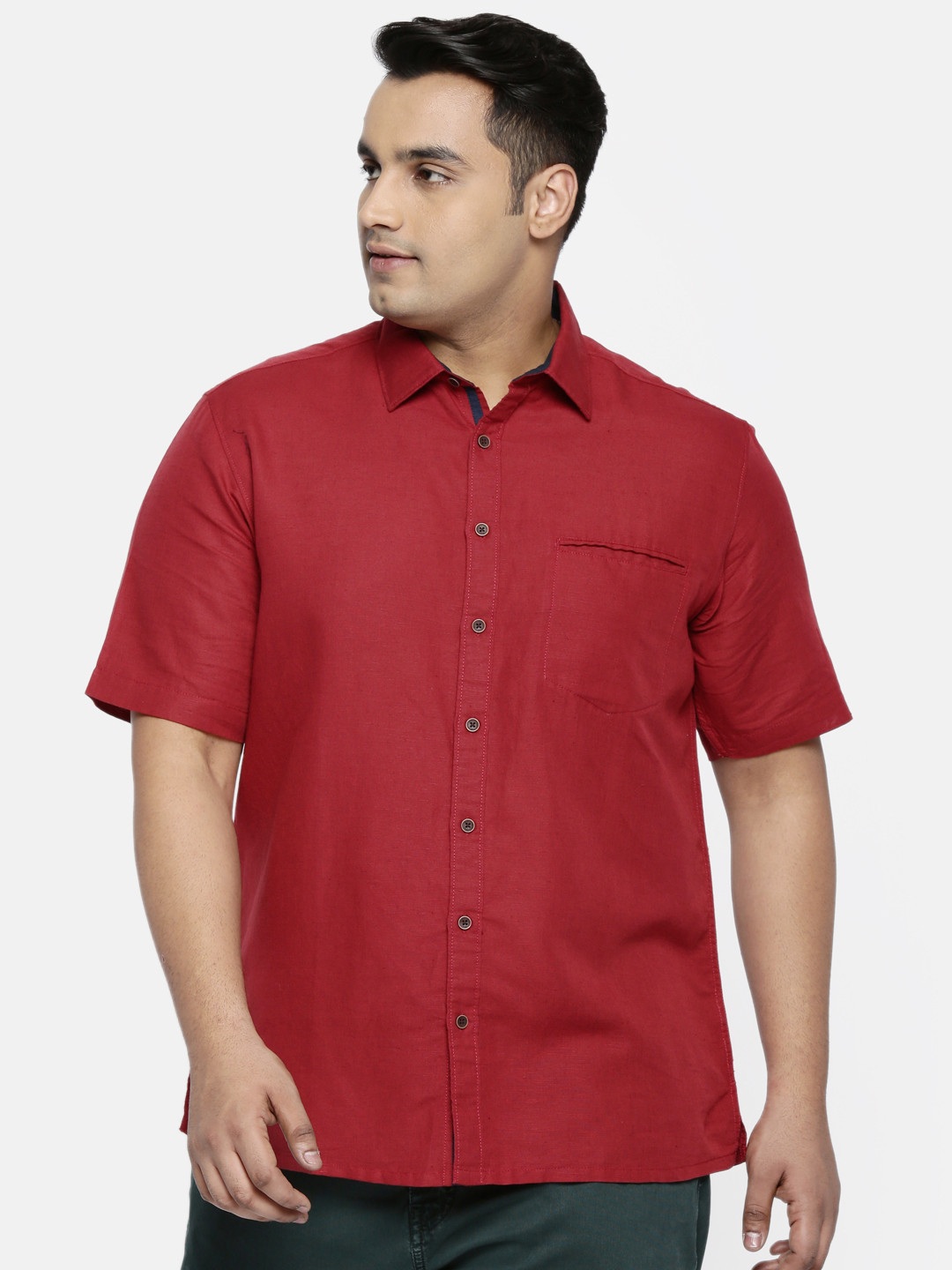 Buy ALL Plus Size Men Red Solid Casual Linen Shirt - Shirts for Men 10431122 | Myntra