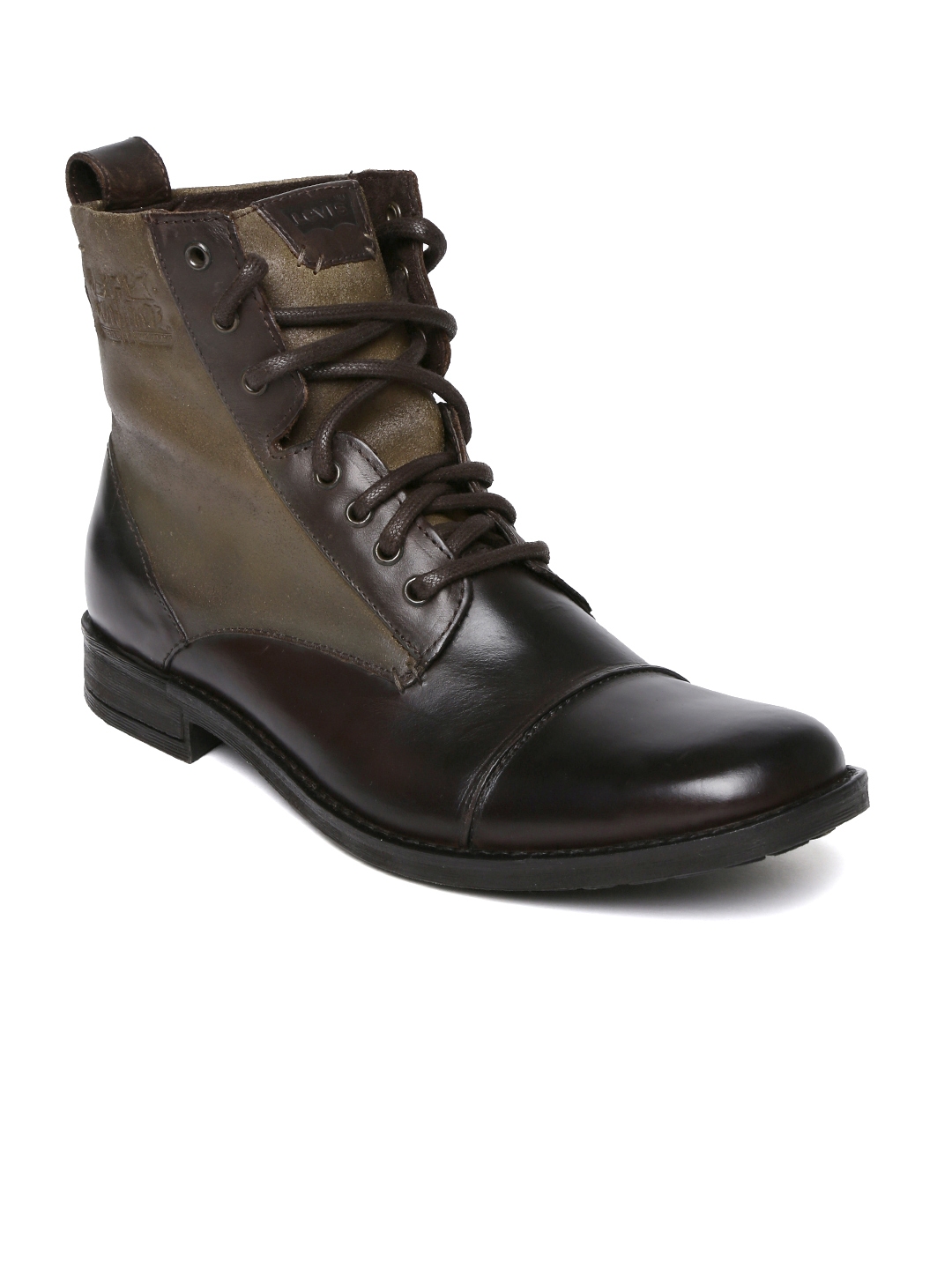 levis mens boots brown