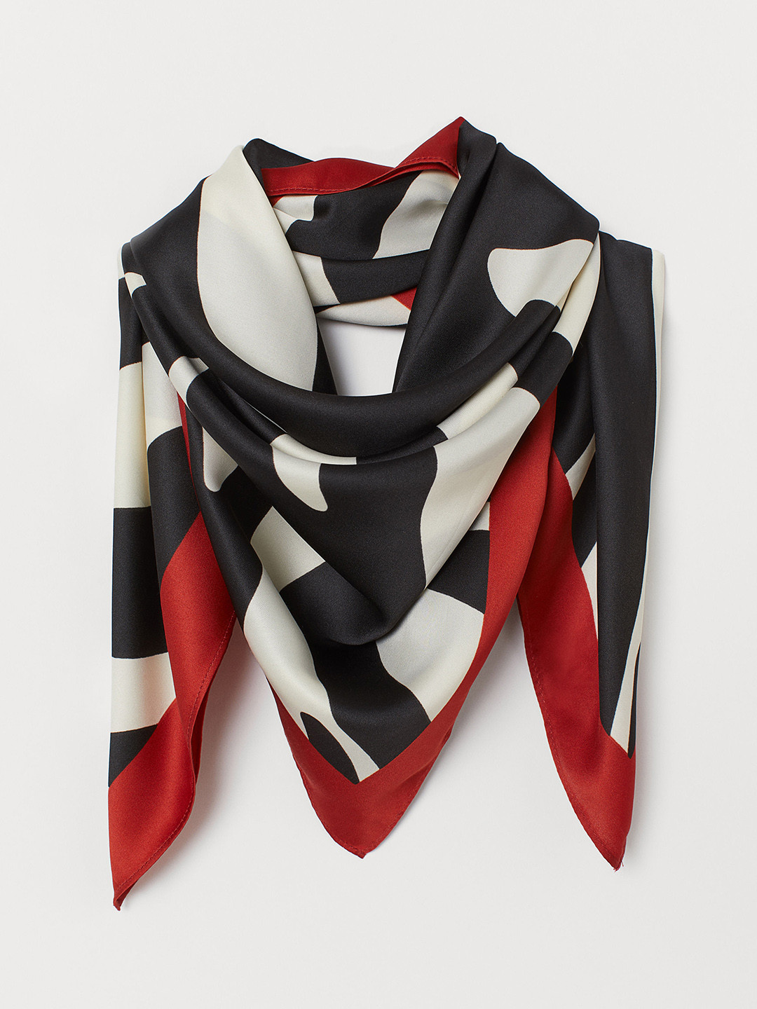 Buy H&M Black & White Printed Patterned Satin Scarf Scarves for Women