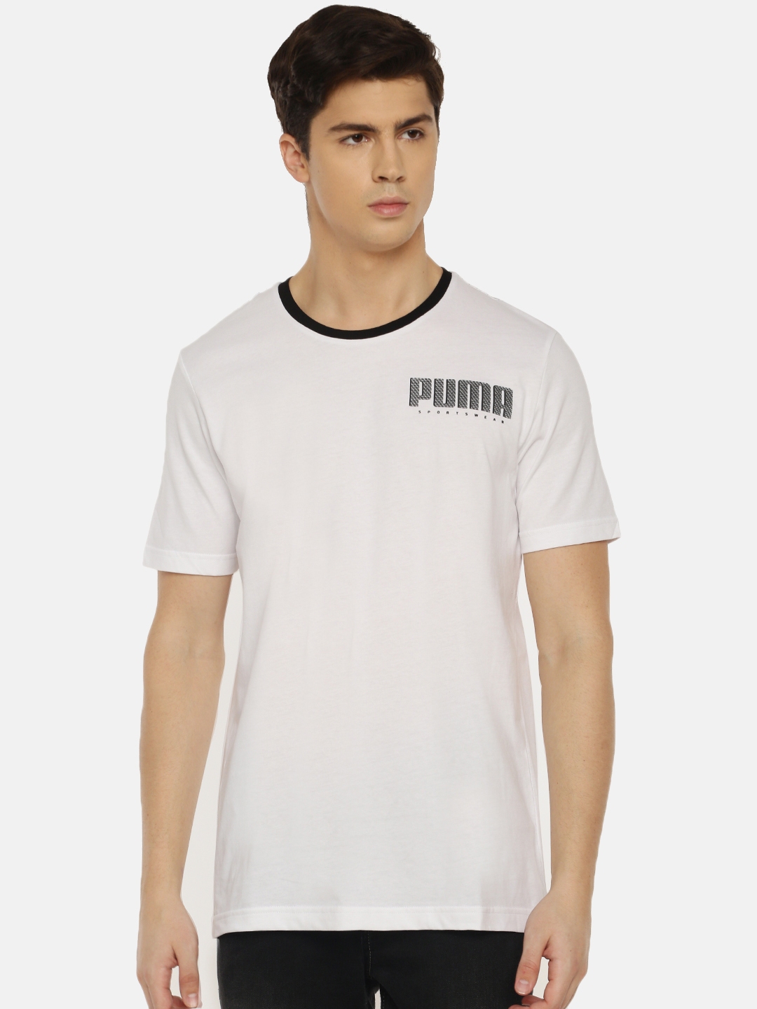 puma white collar tshirt