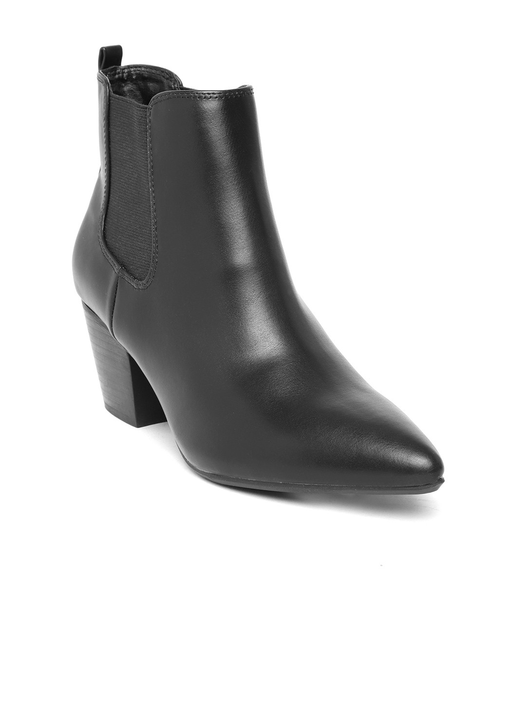 Buy Marks & Spencer Women Black Solid Heeled Chelsea Boots Boots for