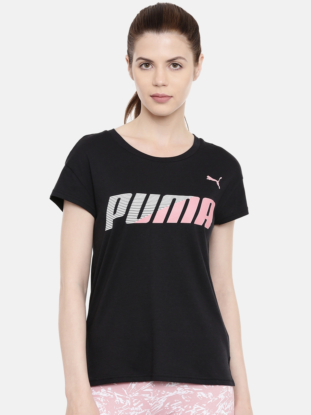 Buy Puma Women Pink MODERN SPORT Graphic Printed Round Neck T Shirt ...