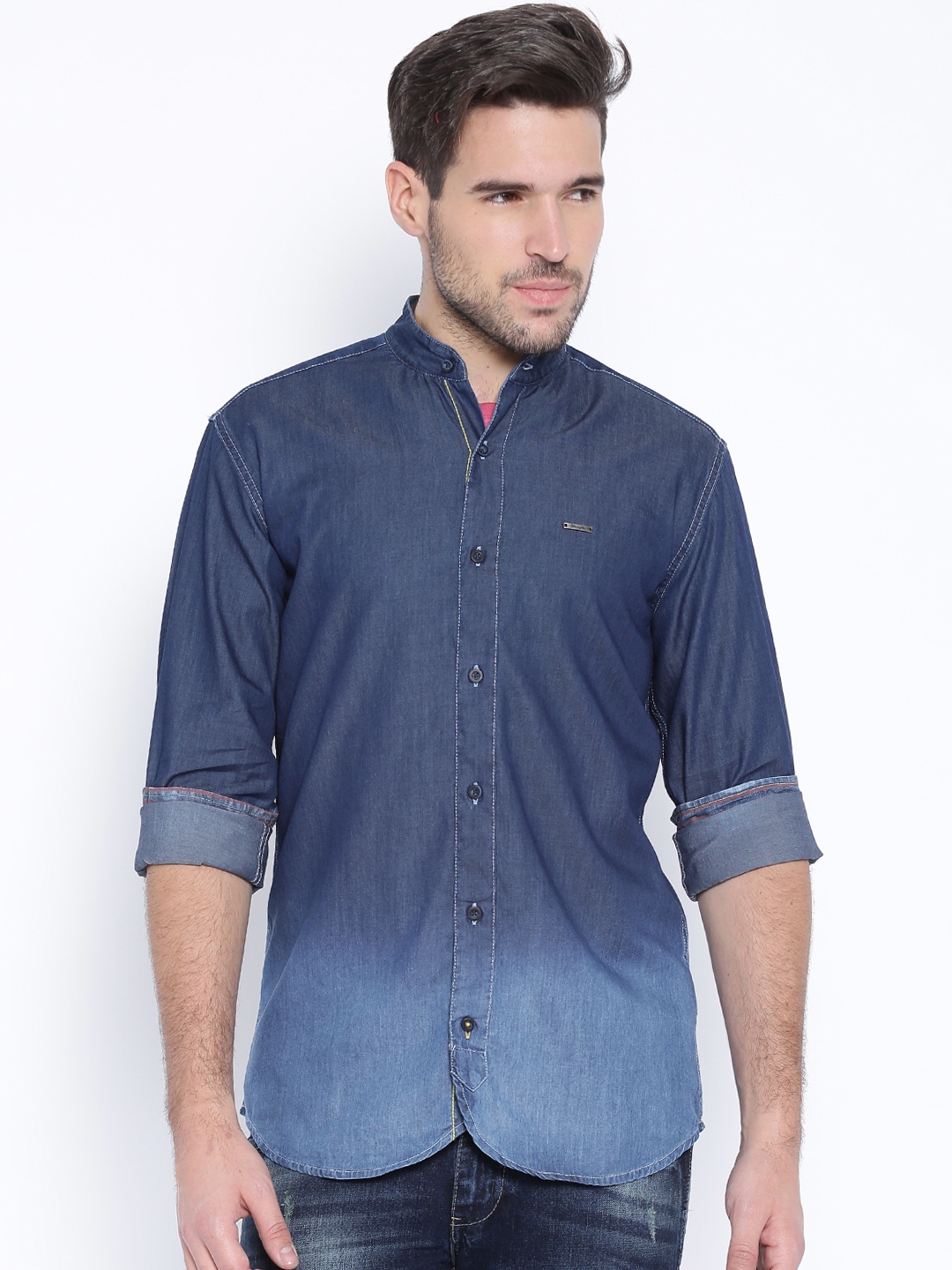 Buy Wrangler Blue Ombre Dyed Denim Indigo Shirt - Shirts for Men ...