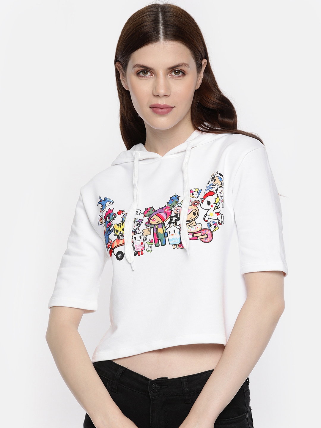 white printed sweatshirt