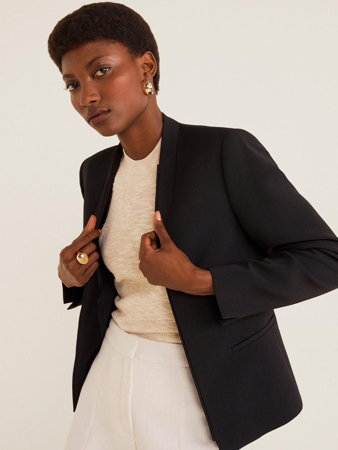 mango black blazer