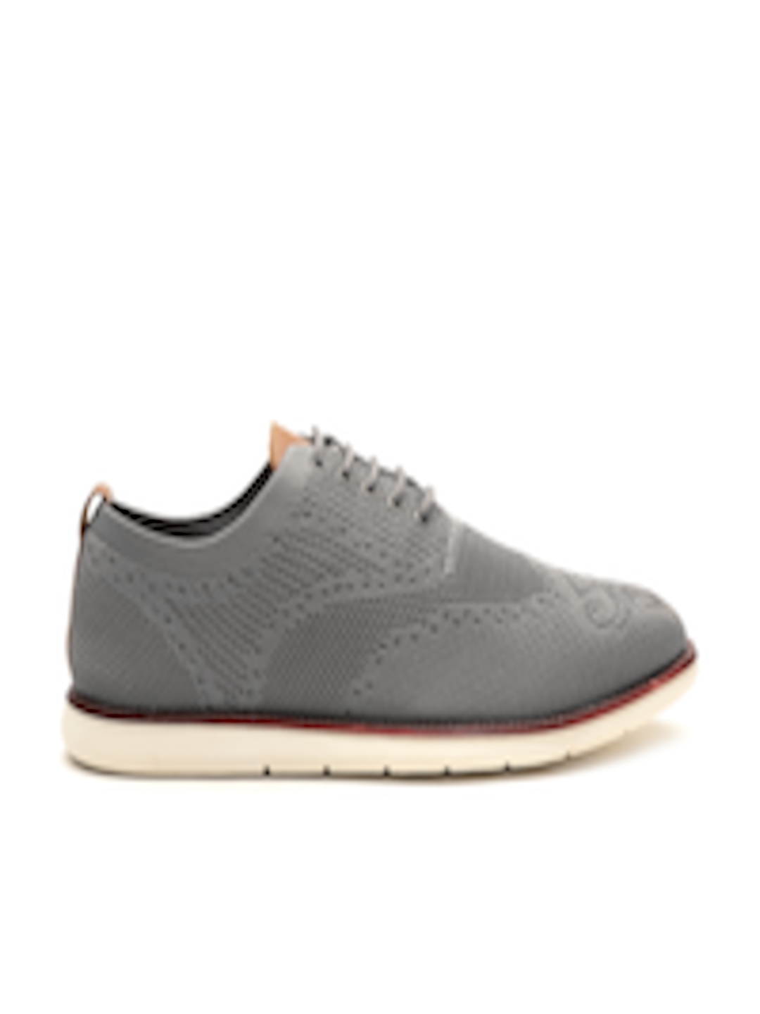 Buy Carlton London Men Grey Woven Design Sneakers - Casual Shoes for ...