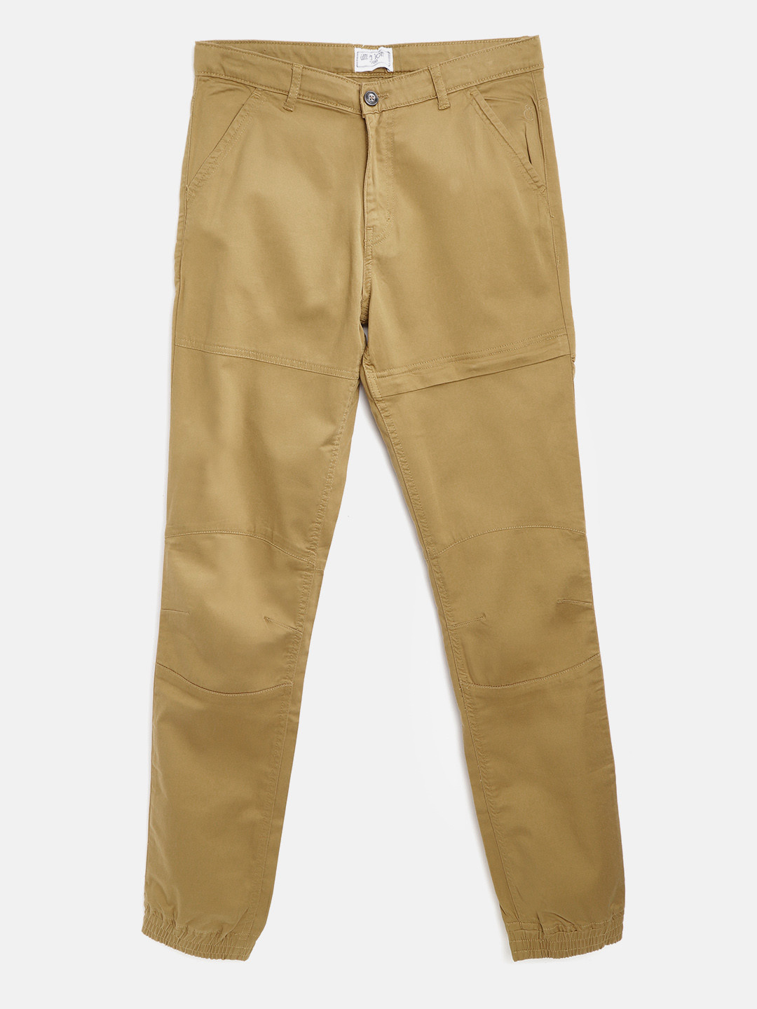 Buy Gini And Jony Boys Khaki Regular Fit Solid Joggers Trousers for