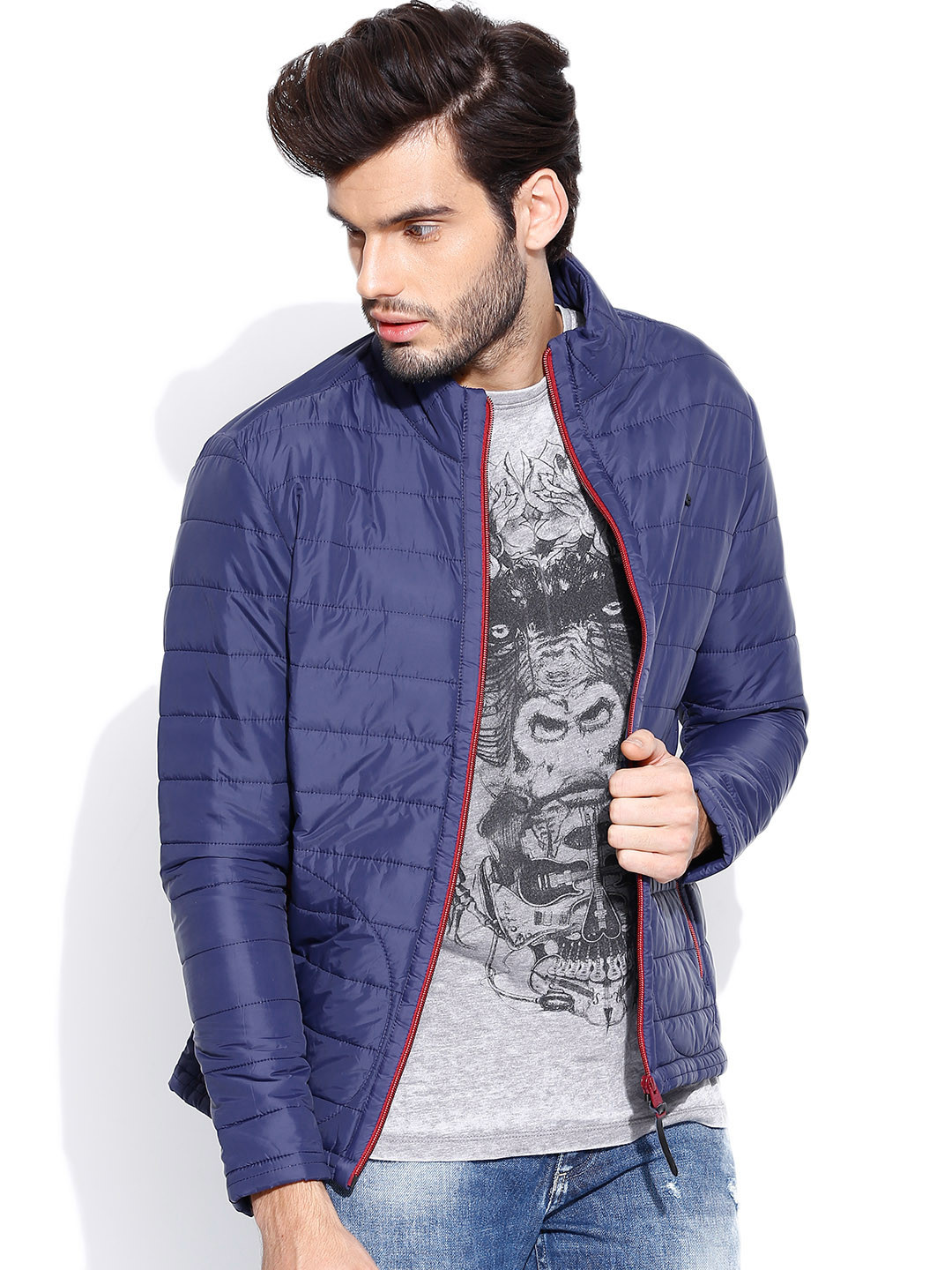 Buy Numero Uno Blue Padded Jacket Jackets for Men 1046001 Myntra