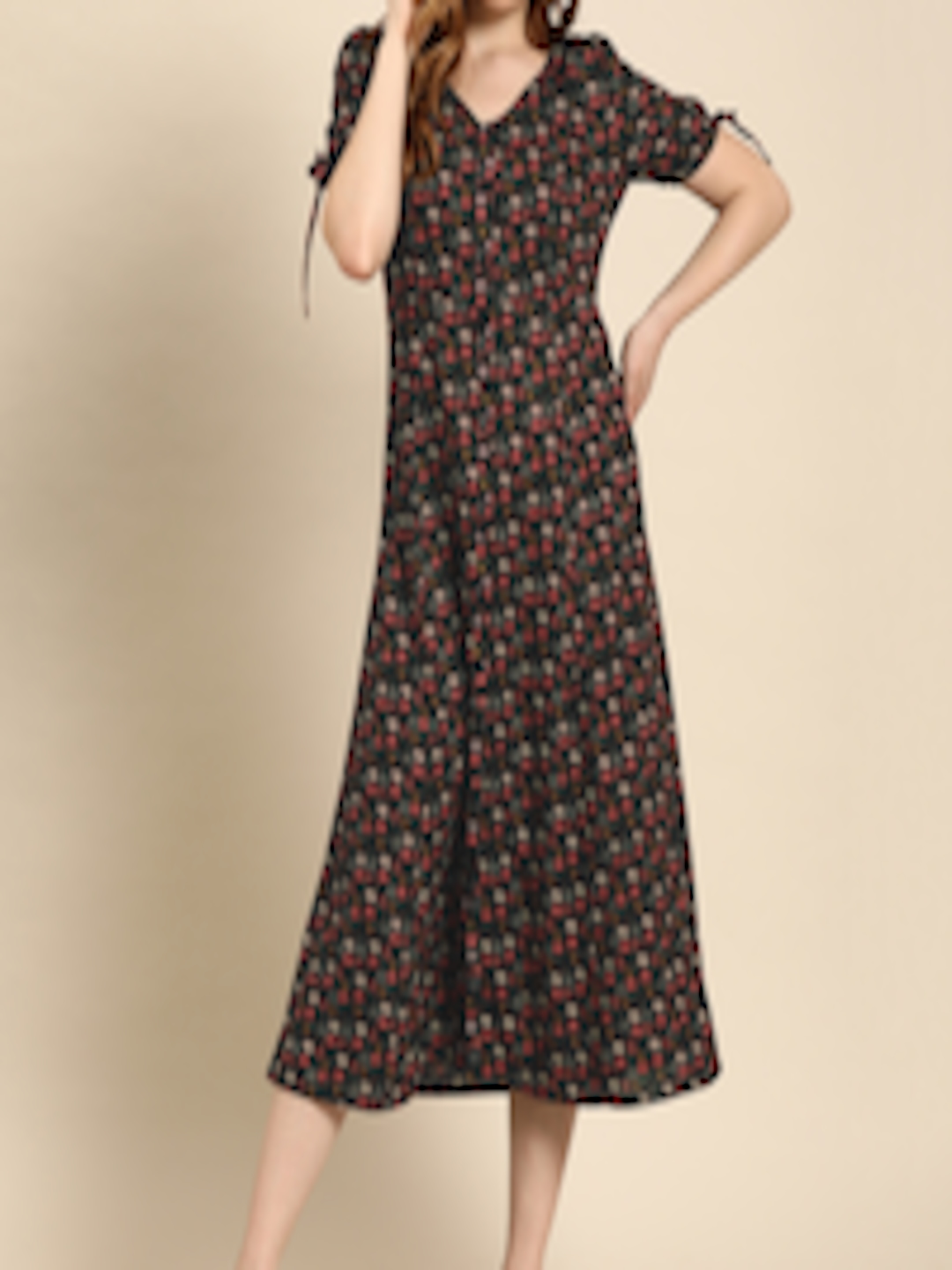 Buy DressBerry Black Floral Printed A Line Dress - Dresses for Women ...