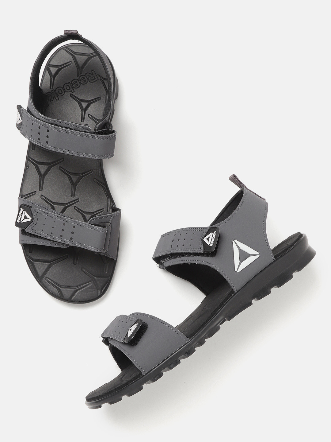 Buy Reebok Men Charcoal Grey Solid Zeal Flex LP Sports Sandals Sports